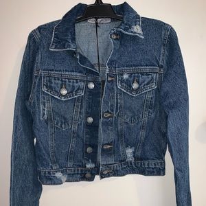 NWT CARMAR Cropped Denim Jacket - Dark Wash
